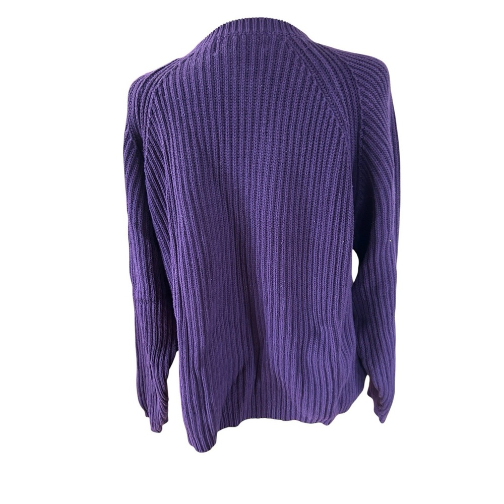 Eddie Bauer Vintage Rib Knit Cotton Sweater Purple Womans SZ M - Picture 4 of 6